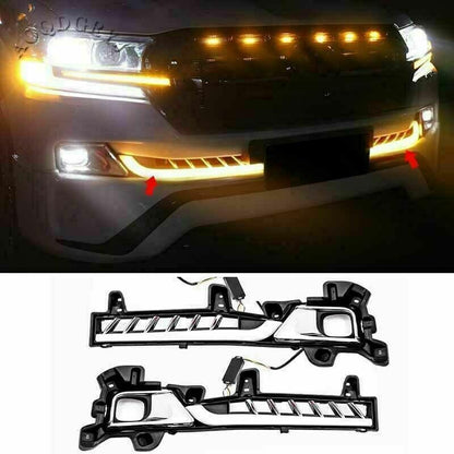 ya 9 10.24 for Toyota for Land Cruiser LC200 2016-2021 Flow LED Front Bumper Fog Lamp Bracket