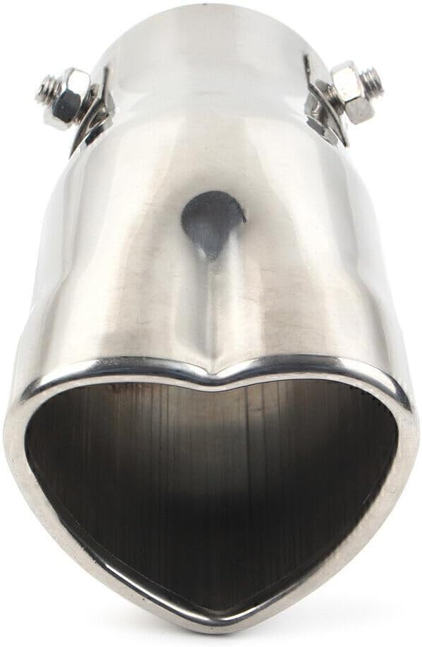 ya 14 9.20 zhengce Heart Shaped Car Stainless Steel Chrome Rear Pipe Tail Muffler Tip-1