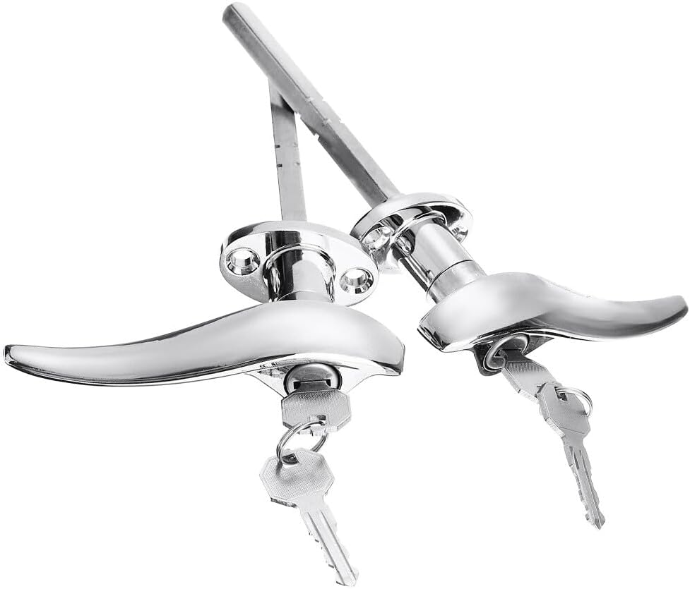 ya 9 10.24 2X Outside Locking Door Handles & 4 Keys Chrome for Model 18 Model 40 1932-1934