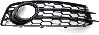ya 4 8.10 for Audi A3 8P S Line 2009-12 Honeycomb Fog Light Lamp Grill Cover Glossy Black