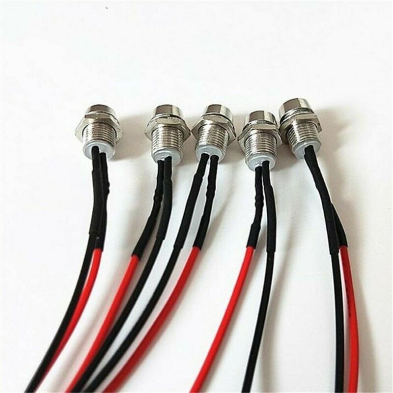 ya 13 9.15 baidi Small Indicator 10pcs Truck 12V Warn 20cm Wire Water-Proof 8mm Blue