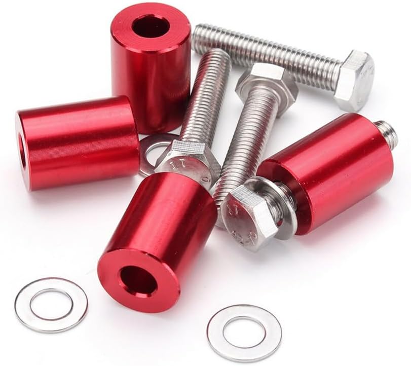 ya 4 8.14 4 Pcs Hood Risers Red Aluminum Hood Vent Spacers Kit for 8mm Bolt Turbo Engine
