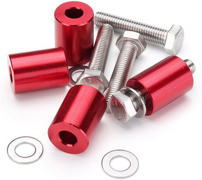 ya 4 8.14 4 Pcs Hood Risers Red Aluminum Hood Vent Spacers Kit for 8mm Bolt Turbo Engine