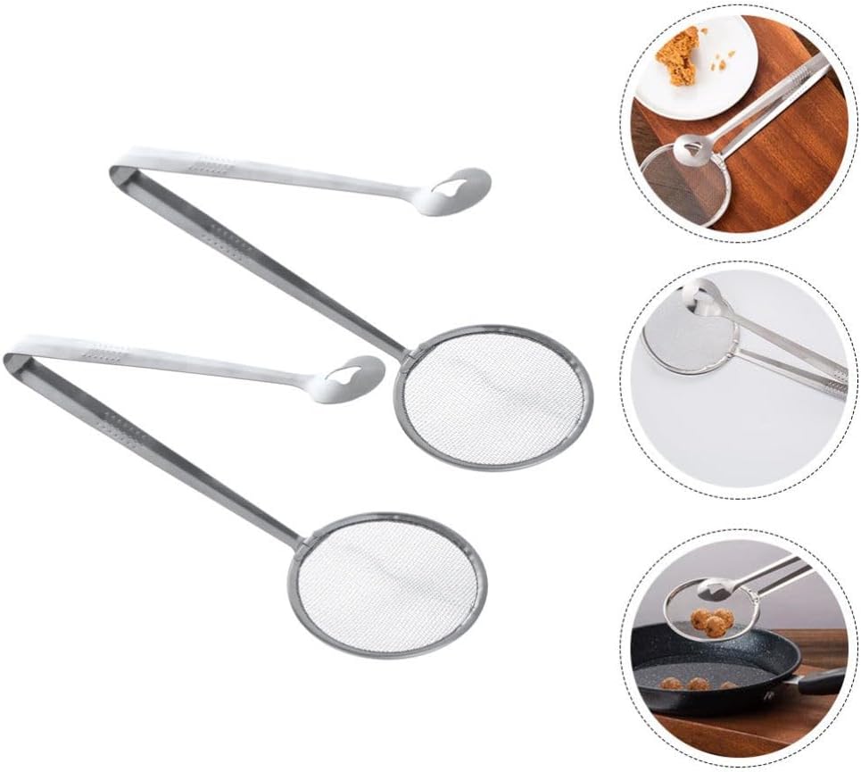 ya 14 9.20 baidi 2 Pcs Grease Filter Clip Tongs Mesh Food Strainers Colander with-1