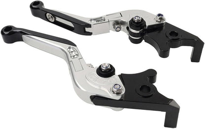 ya 10 9.16 zhengce CNC Folding Extendable Brake Clutch Levers for Suzuki GSXR600 GSR750 Silver