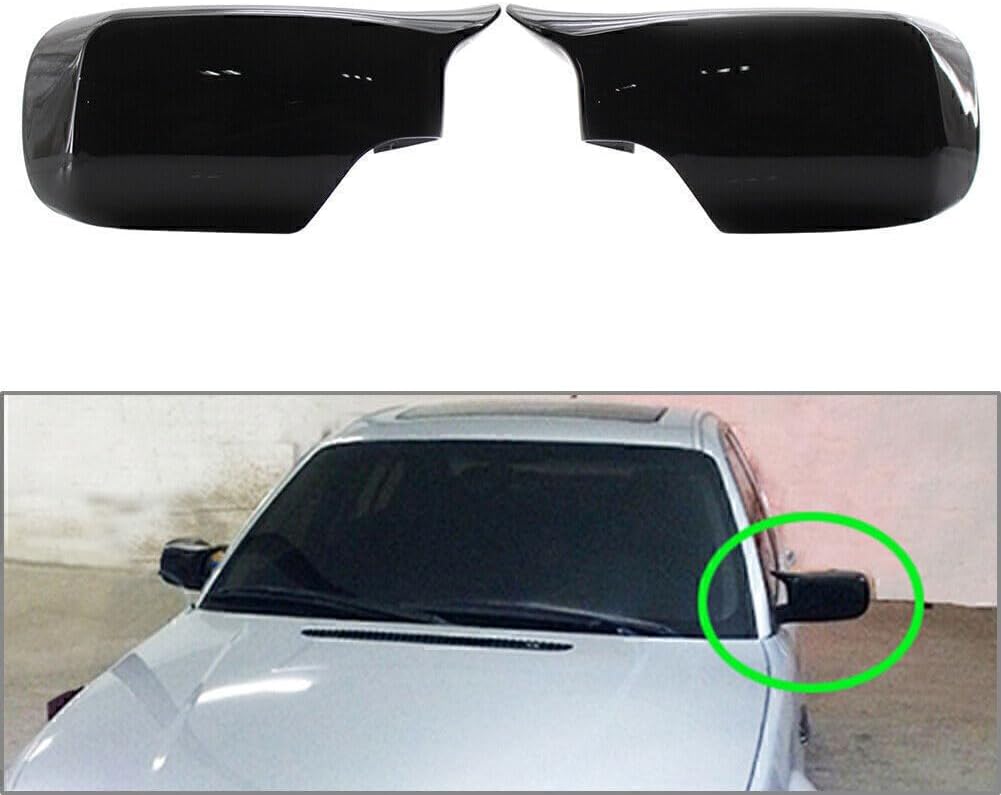 ya 11 9.14 baidiGlossy Black Car Rear View Mirror Cover Shell Fit for BMW E46 4 Door 3 Series 98-05