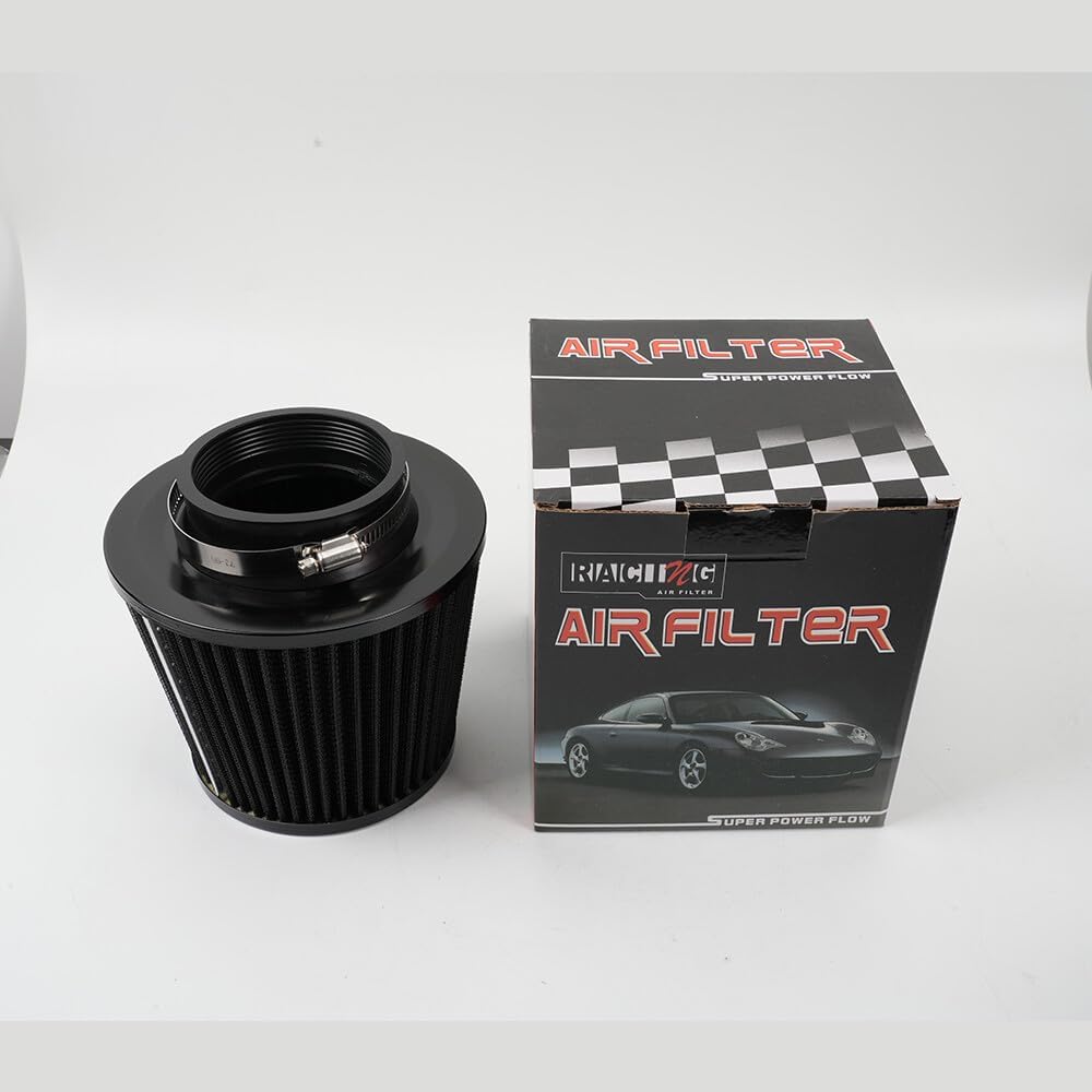 ya 13 9.15 baidi 3 76mm Black Dry Air Filter Cold Air Intake Cone Replacement High Flow Inlet