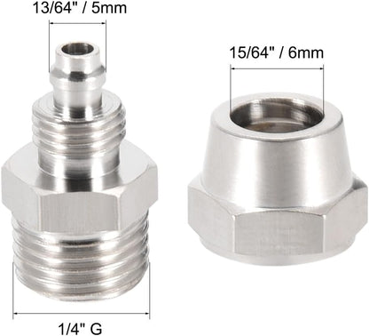 ya 14 9.20 baidi Re ble Fitting, 1/4 G Male x 13/64 Hose ID Quick Coupler Air Hose Plug 2pcs-1
