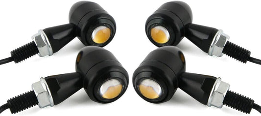 ya 4 8.10 4x for Miniblinker LED Microblinker Blinker Motorrad vorn hinten Schwarz Universal