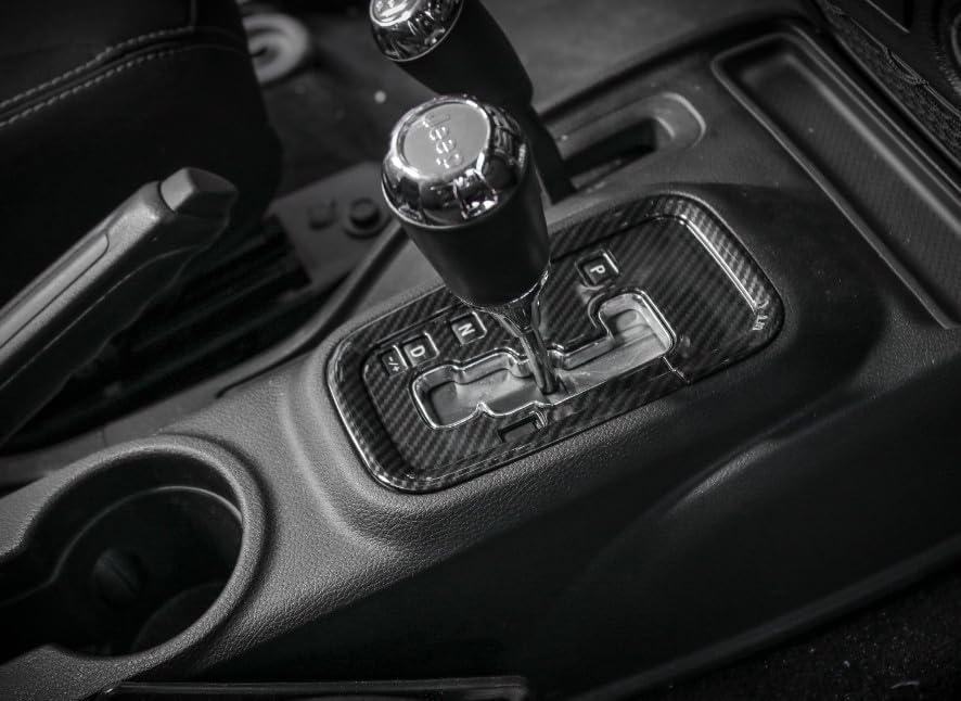 ya 10 9.16 baidi Gear Shift Panel Cover Trim for Jeep JK for Wrangler 2012-2017 Carbon Fiber Look