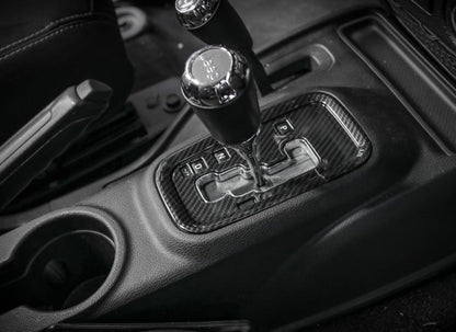 ya 10 9.16 baidi Gear Shift Panel Cover Trim for Jeep JK for Wrangler 2012-2017 Carbon Fiber Look