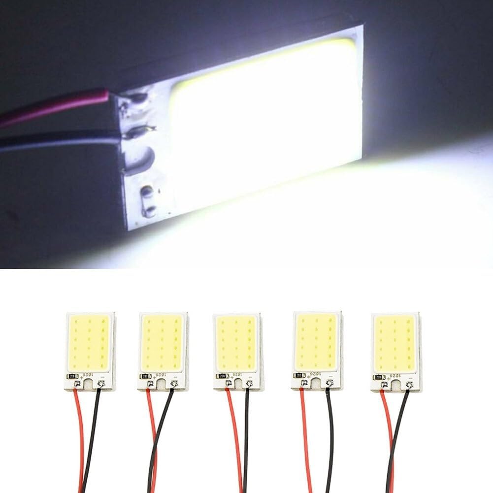 ya 13 9.15 baidi 5pcs COB 18LED Panel Lights DC12V Lamp Bulb Interior Dome Map Adapter Kit