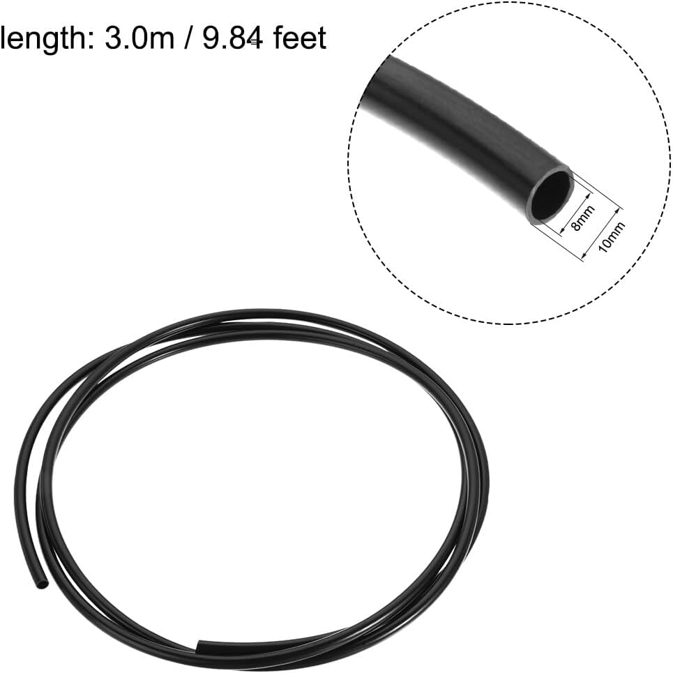 ya 14 9.20 baidi 10mm OD 8mm ID 3 Meter Long Nylon Tube for Air Line Brake Fluid Transfer Black-1