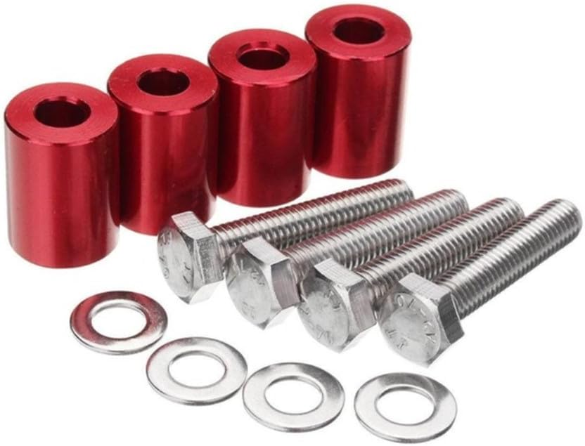 ya 4 8.14 4 Pcs Hood Risers Red Aluminum Hood Vent Spacers Kit for 8mm Bolt Turbo Engine