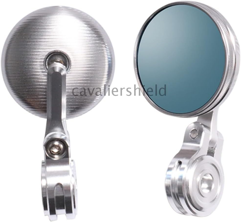 ya 13 9.15 baidi Black/Silver Motorcycle 7/8Handle Bar End Side Round Rearview Mirrors Universal