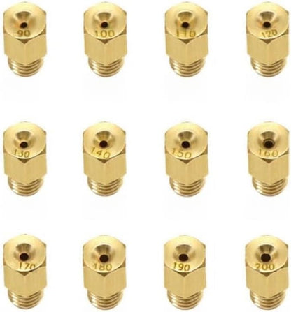 ya 2 8.15 12pcs/Set Carburetor Main Jet For Mikuni VM For TM Carb#90-#200 Jets Motorcycle