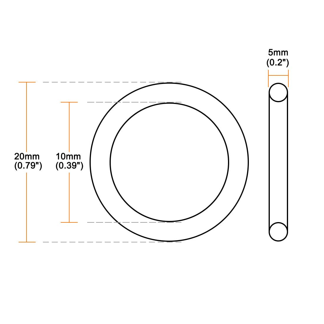 ya 13 9.15 baidi O-Rings Nitrile Rubber 10mm x 20mm x 5mm Seal Rings Sealing Gasket 10pcs