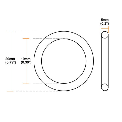 ya 13 9.15 baidi O-Rings Nitrile Rubber 10mm x 20mm x 5mm Seal Rings Sealing Gasket 10pcs