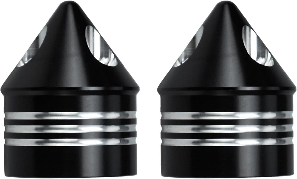 ya 4 8.10 Black Spike Front Axle Cap Nut Covers for Harley Touring Electra Glide Softail