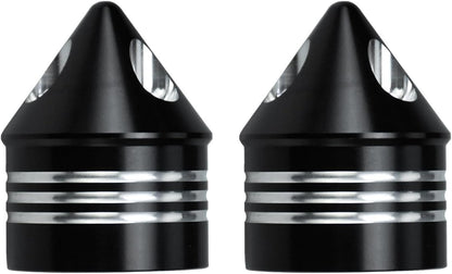 ya 4 8.10 Black Spike Front Axle Cap Nut Covers for Harley Touring Electra Glide Softail