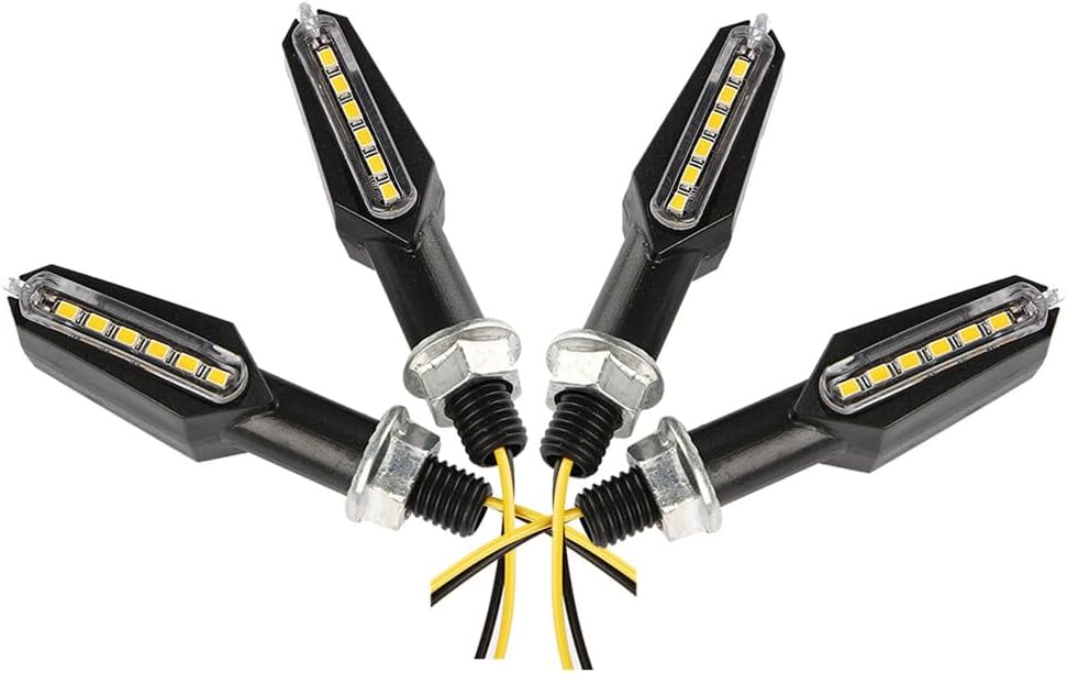 ya 11 9.14 zhengce 4pcs Motorcycle Bicycle LED Turn Signal Indicator Flashing Light Amber for