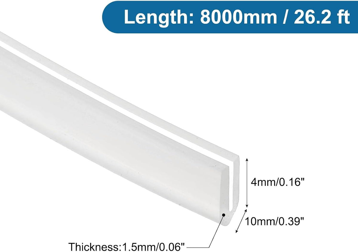 ya 26 10.21 baidi U Channel Edging Trim, 26.2 ft 0.39Wx0.06Tx0.16H Sheet Ed Guard Protector