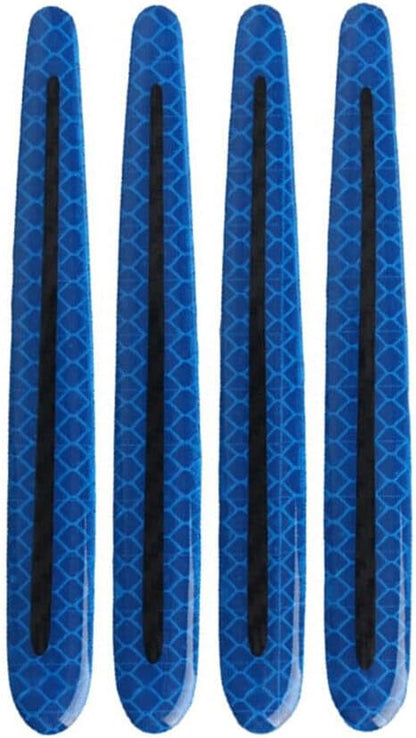 ya 5 8.10 Blue Carbon Fiber Look Car Door Handle Reflective Sticker Scratches Protection