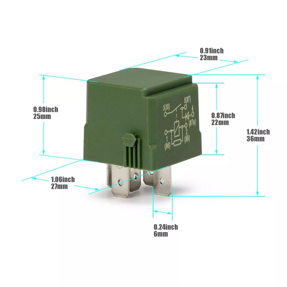 ya 4 8.8 5 Prong 12V Green Starter Relay Fit for Mercedes-Benz C230 2002-2006 0025427619