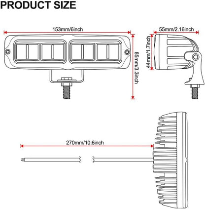 ya 7 8.24 baidi 6inch White LED Work Driving Light Bar Spot Pods Fog Lamp Offroad SUV ATV Truck