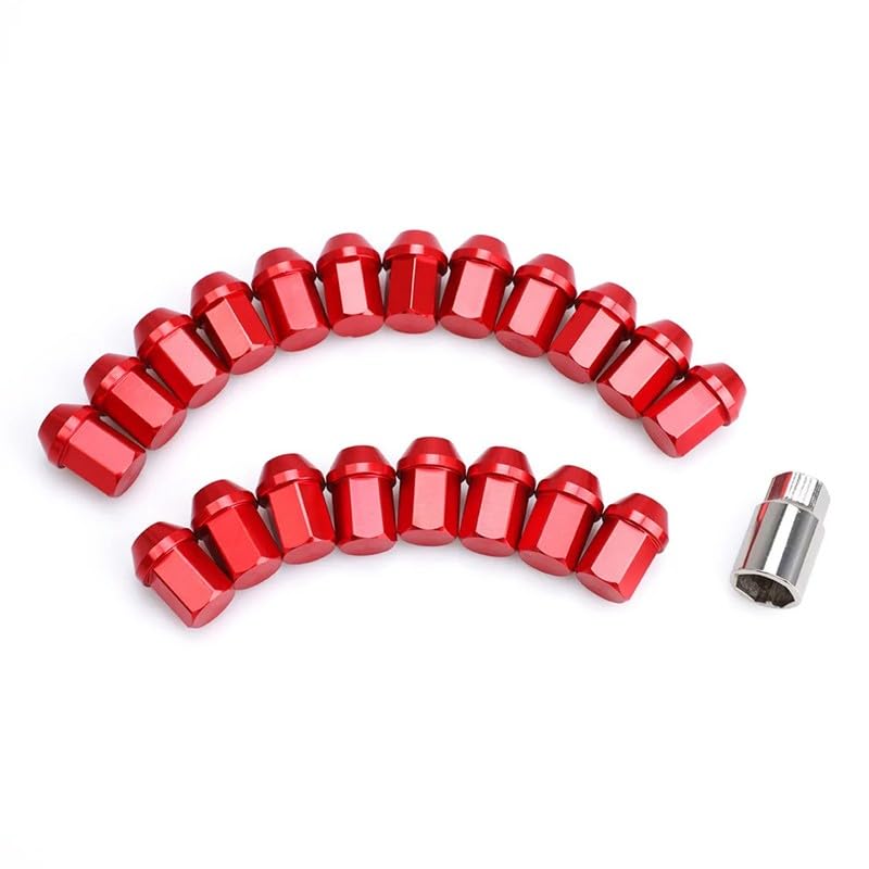 ya 10 9.16 baidi M12x1.25 16Pcs 35mm Close End Lug Nut + 4Pcs Anti Theft Wheel Lock Nut Alumi Red