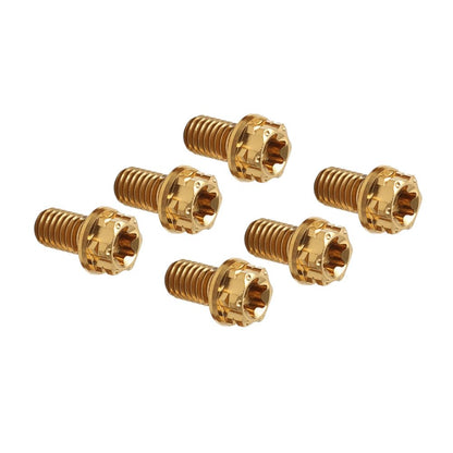 ya 6 8.14 6pcs Titanium Bolts Torx Head Flange Screws M6x30mm for Motorcycle Bicycle Gold