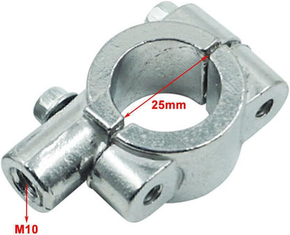 ya 6 8.14 25mm M10 Rearview Handlebar Mirror Mount Holders Adapter Clamp Motor Silver