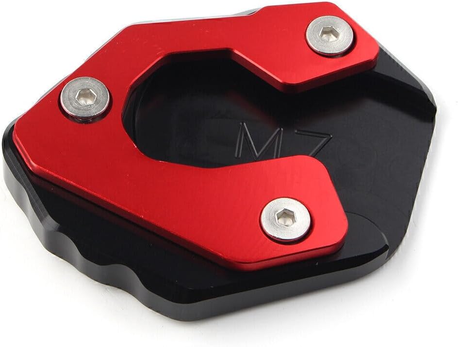 ya 5 8.24 baidi Morocycle Kickstand Side Stand Extension Plate Pad for Yamaha MT-07 FZ-07 Red