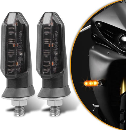 ya 7 8.24 baidi 2X 12V Smoke Amber Motorcycle LED Turn Signals Indicator Blinker Light Universal