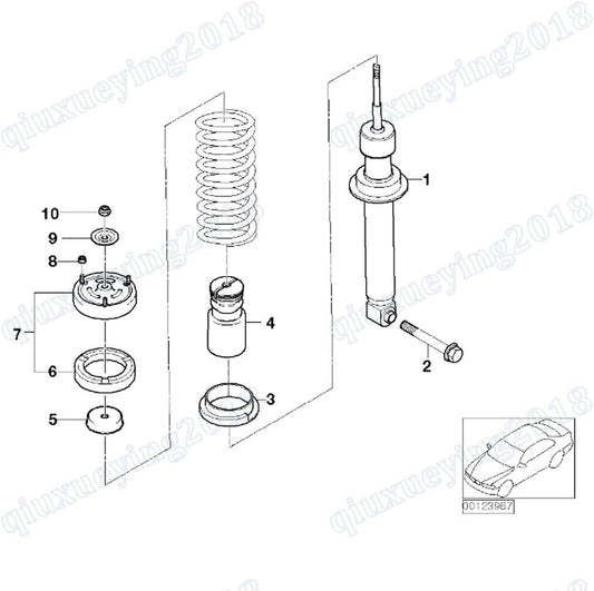 ya 5 8.10 Pair Set of 2 Rear Shock Absorbers for 04-10 for BMW E60 525i 528i 530i 33526766605