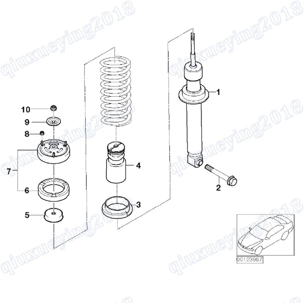 ya 8 8.24 baidi Pair Set of 2 Rear Shock Absorbers for 04-10 for BMW E60 525i 528i 530i 33526766605