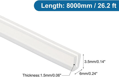ya 26 10.21 baidi U Channel Edging Trim, 26.2 ft 0.24Wx0.06Tx0.14H Sheet Ed Guard Protector