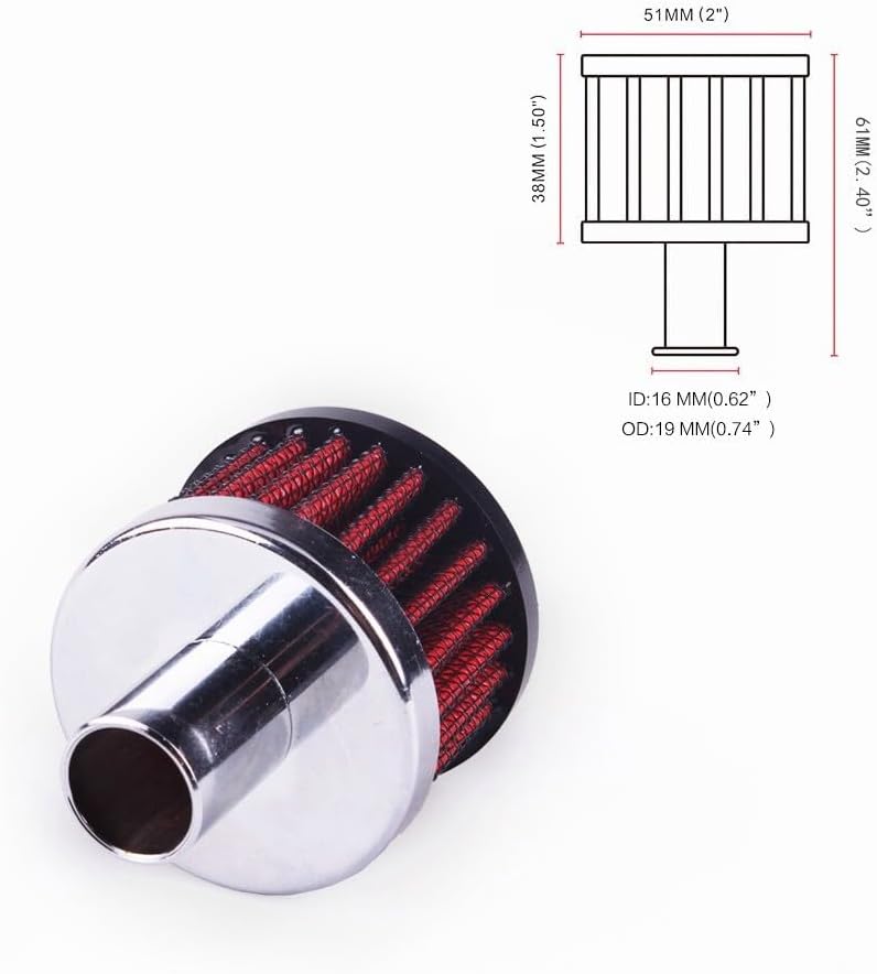 ya 13 9.15 baidi 3/4 19mm Cone Cold Car Racing Turbo Air Intake Crank Case Breather Air Filter