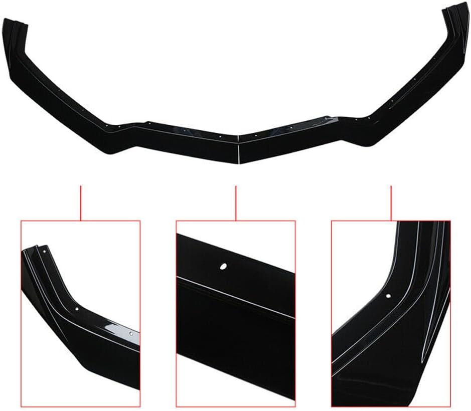 ya 2 8.15 5PCS Gloss Black Front Bumper Lip Spoiler For 20-23 for Corvette C8 5VM Style