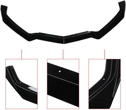 ya 2 8.15 5PCS Gloss Black Front Bumper Lip Spoiler For 20-23 for Corvette C8 5VM Style