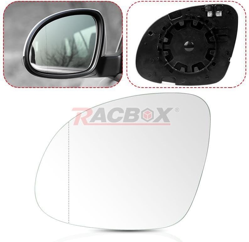 ya 11 9.14 baidiMirror Glass w/Backing Plate for VW for Tiguan 2009-2017 Driver Left Side Heated