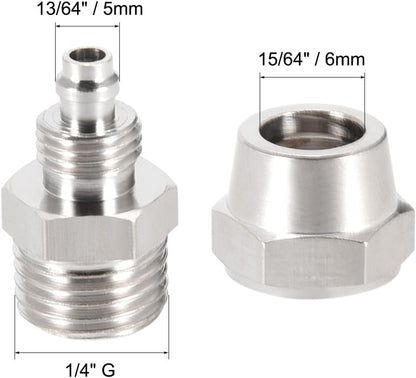 ya 14 9.20 baidi Re ble Fitting, 1/4 G Male x 13/64 Hose ID Quick Coupler Air Hose Plug 4pcs-1