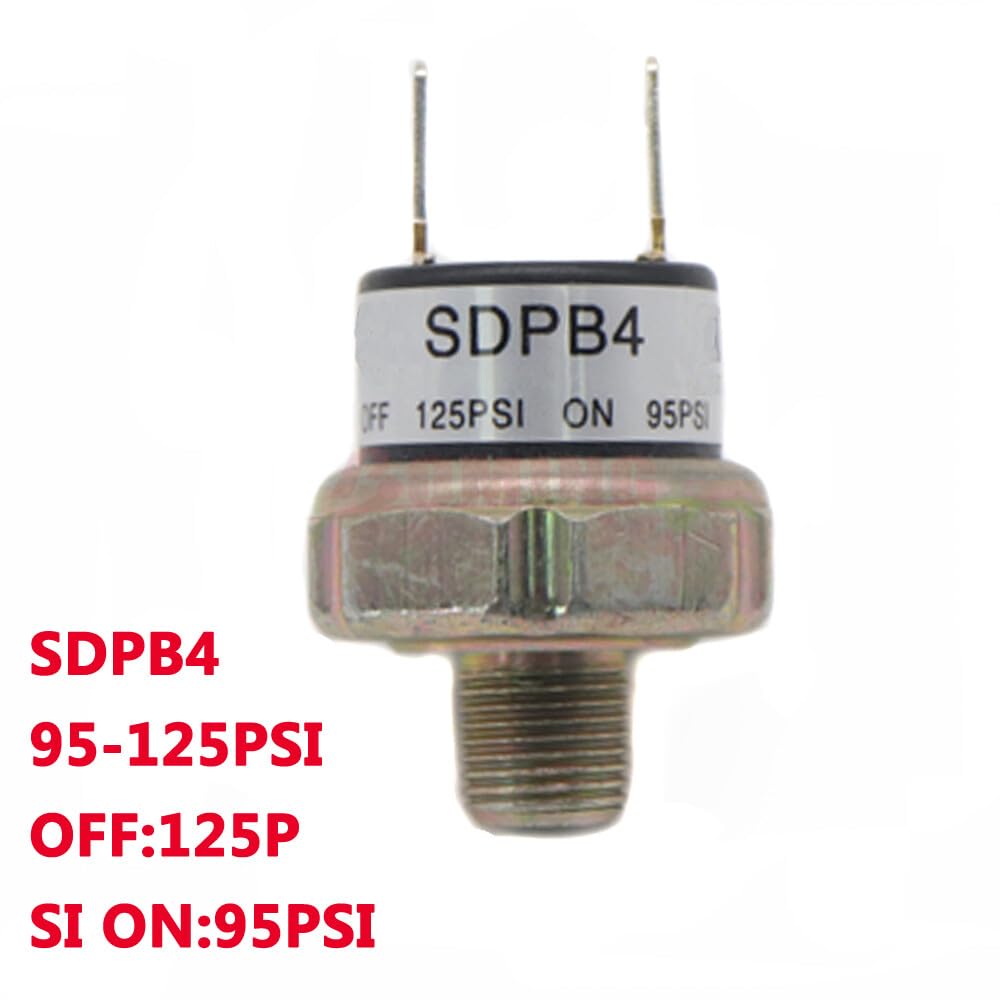 ya 2 8.15 12V/24V Gas Pressure Switch Tank Mount Thread 1/4 NPT 95-125PSI Suitable for Train Horns 
