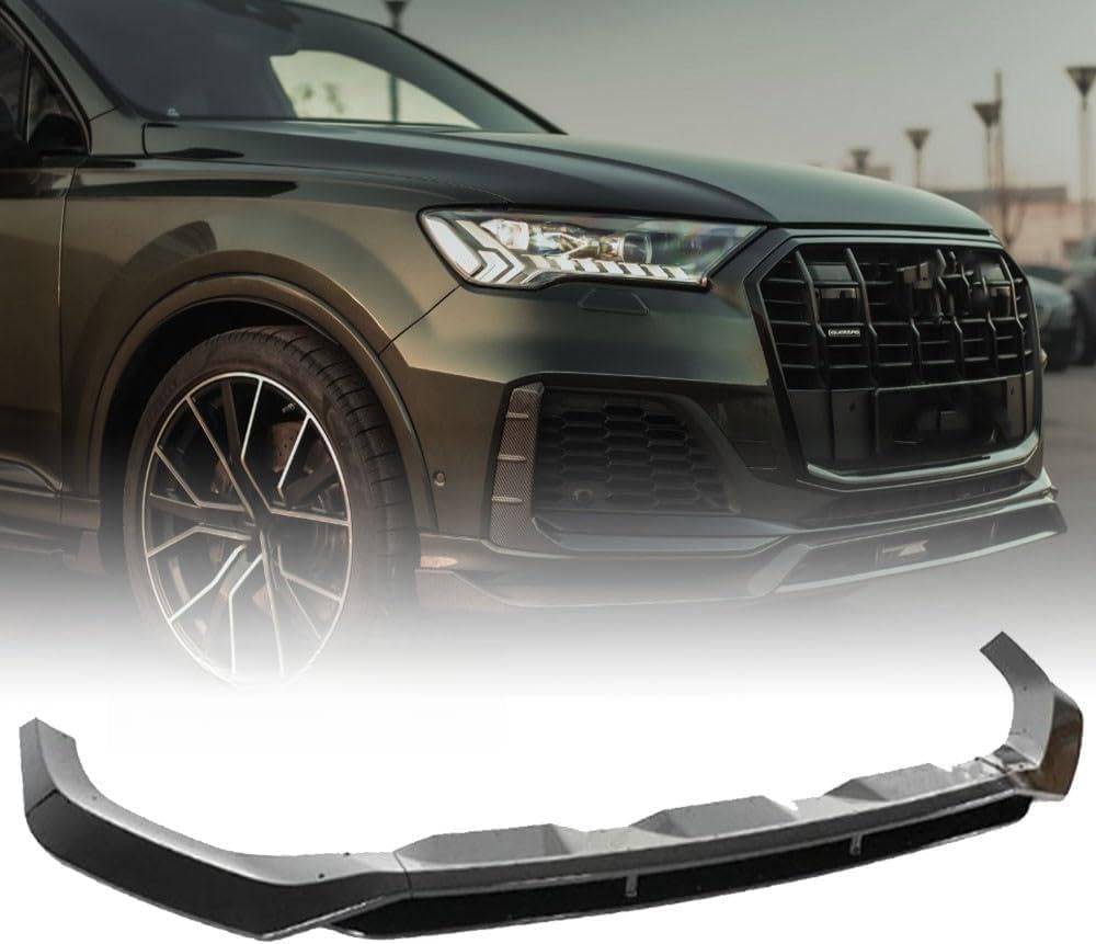 ya 2 8.15 GT Style Front Bumper Lip Kits for Audi Q7 S-line SQ7 MK2 2019-2023 Glossy Black
