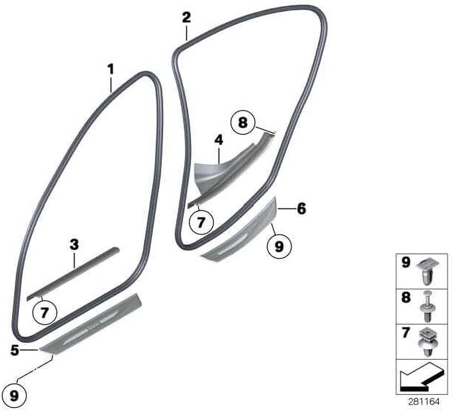 ya 10 9.16 baidi Front Door Body Rubber Sealing Strip Seal For 5' F10 F18 LCI 51727278503