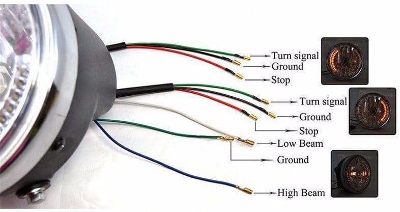 ya 4 8.14 7 Zoll Motorrad Rund LED Scheinwerfer mit Halterung Universal F¨¹r for Yamaha Harley