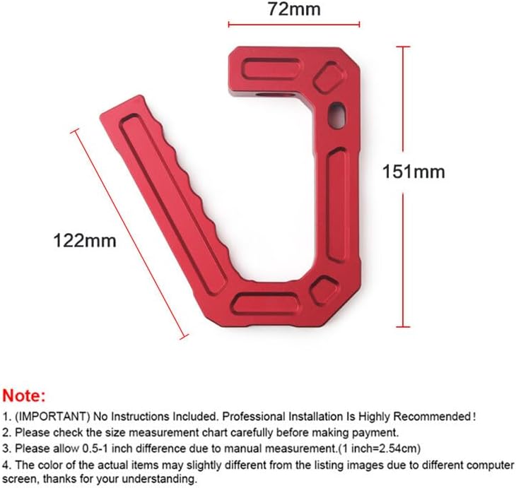 ya 4 8.24 baidi Aluminum Red Front Grab Handle for 2007-2018 for Jeep Wrangler JK Grab Bar 