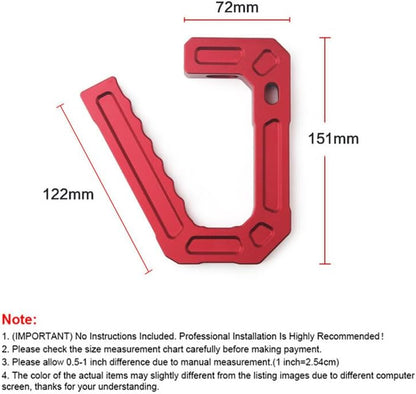 ya 4 8.24 baidi Aluminum Red Front Grab Handle for 2007-2018 for Jeep Wrangler JK Grab Bar 
