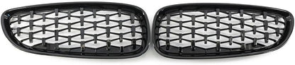 ya 4 8.14 for BMW E89 Z4 2009-2016 2x Gloss Black Diamond Meteor Style Front Grille Grill