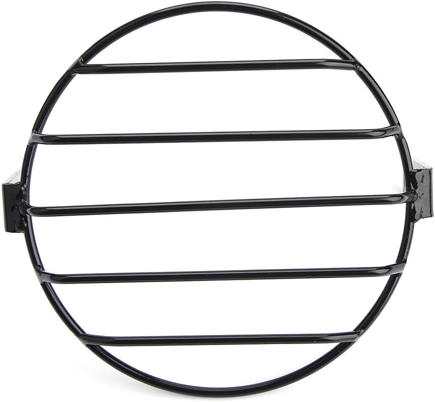 ya 4 8.14 7 Inch Aluminum Alloy Motorcycle Headlight Mesh Grill Cover Black For Harley Cafe Racer